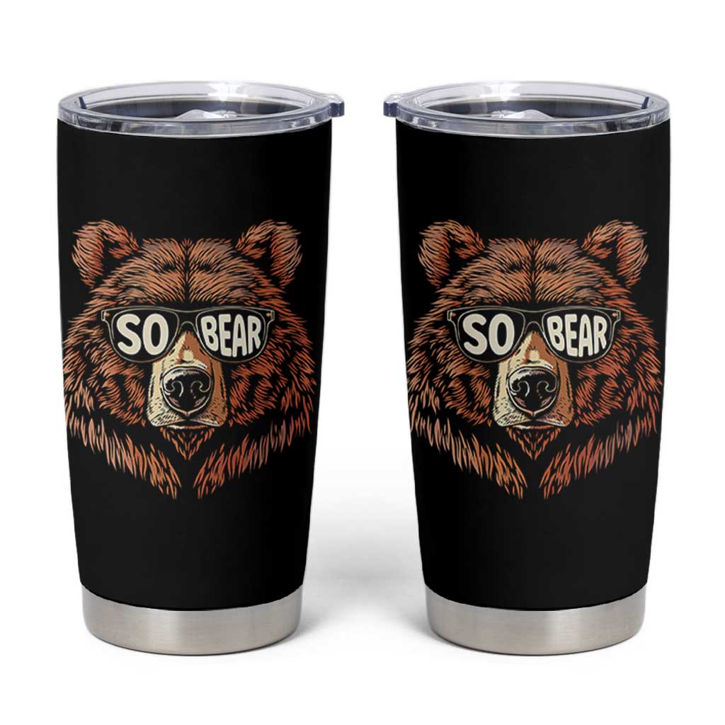 Sobriety Anniversary Sober Bear AA NA Recovery Tumbler Cup