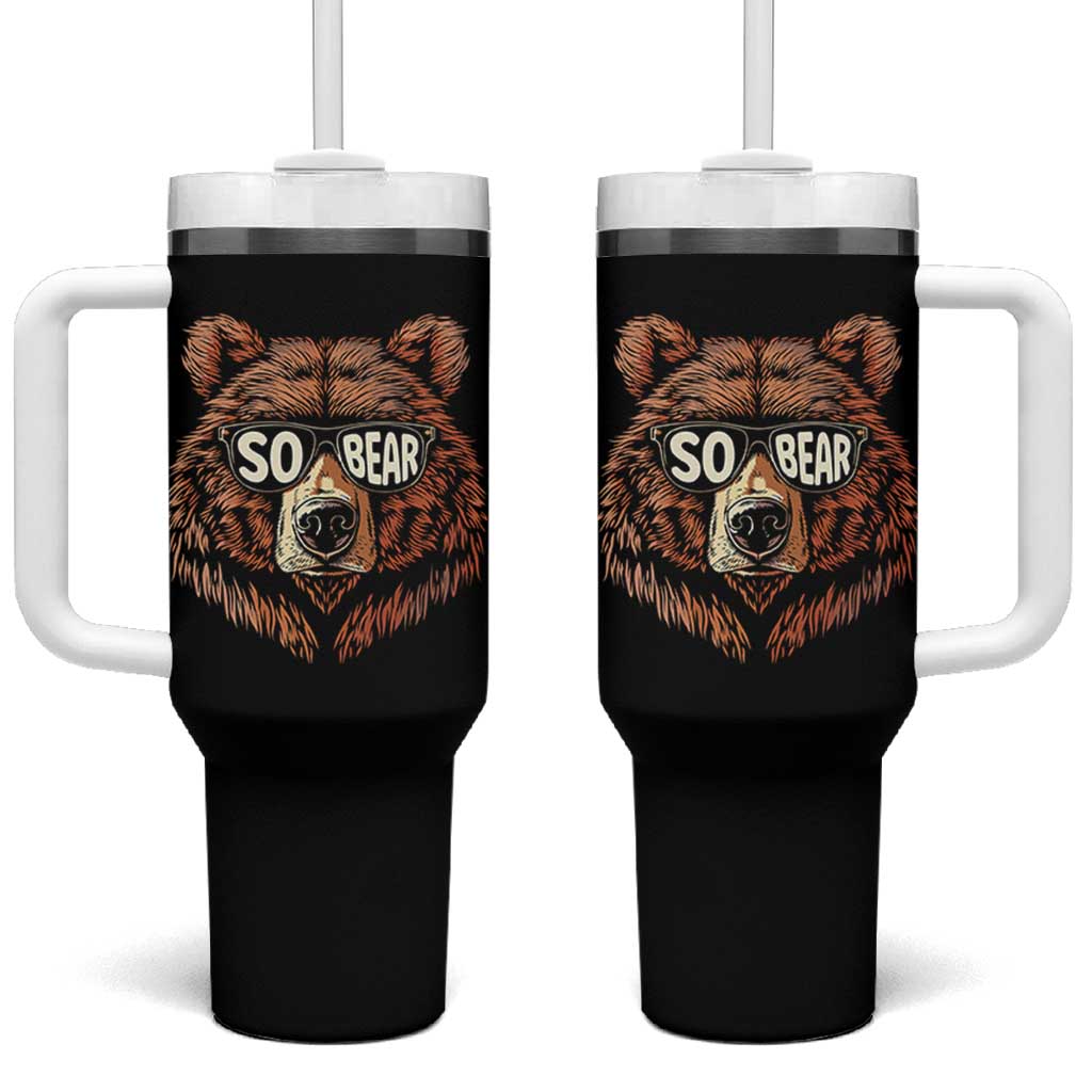 Sobriety Anniversary Sober Bear AA NA Recovery Tumbler With Handle