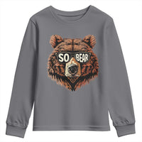 Sobriety Anniversary Sober Bear AA NA Recovery Youth Sweatshirt