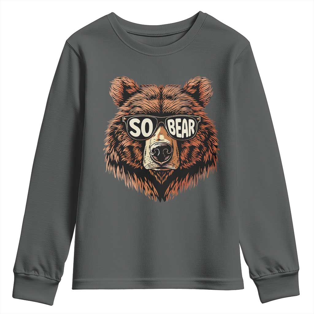 Sobriety Anniversary Sober Bear AA NA Recovery Youth Sweatshirt