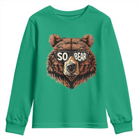 Sobriety Anniversary Sober Bear AA NA Recovery Youth Sweatshirt