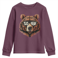 Sobriety Anniversary Sober Bear AA NA Recovery Youth Sweatshirt