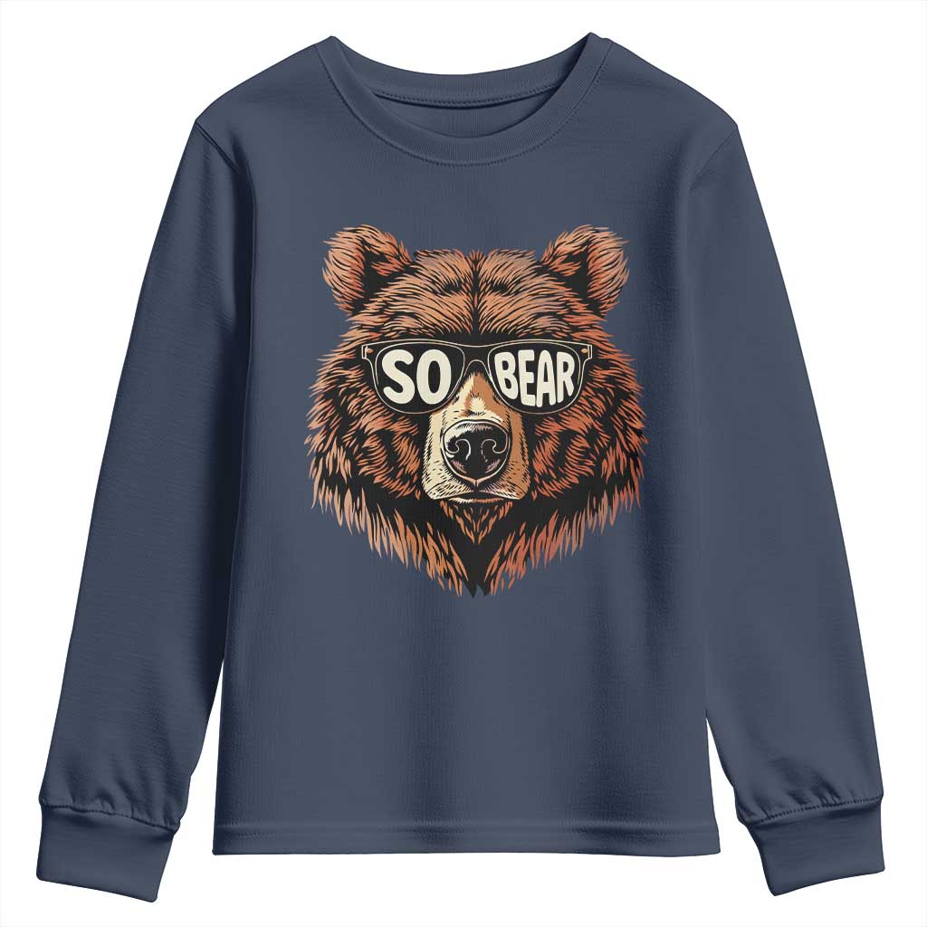Sobriety Anniversary Sober Bear AA NA Recovery Youth Sweatshirt