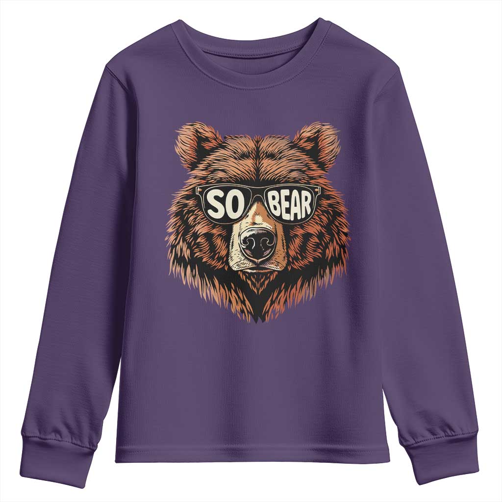 Sobriety Anniversary Sober Bear AA NA Recovery Youth Sweatshirt