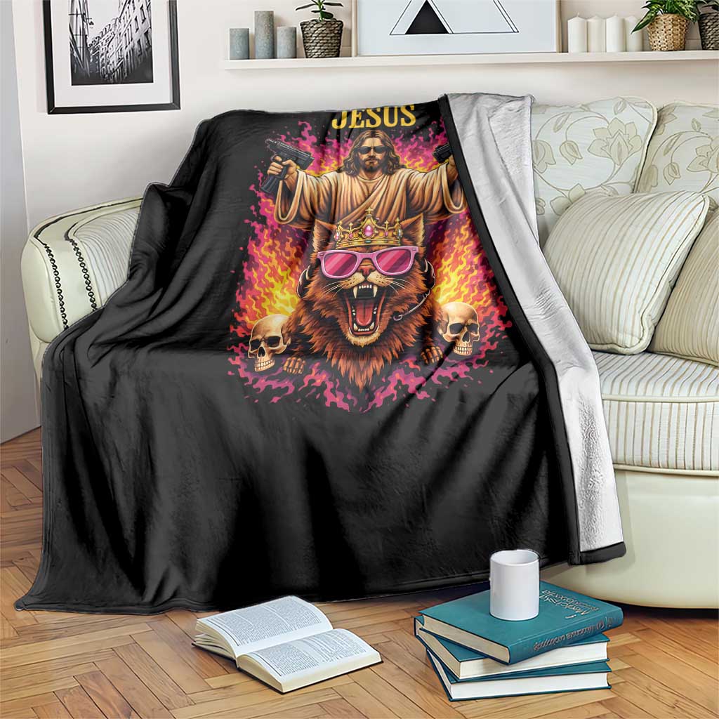 Dont Gaslight Me Jesus Throw Blanket Princess Cat Donut Meme Faith Humor