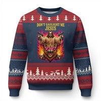 Dont Gaslight Me Jesus Ugly Christmas Sweater Princess Cat Donut Meme Faith Humor