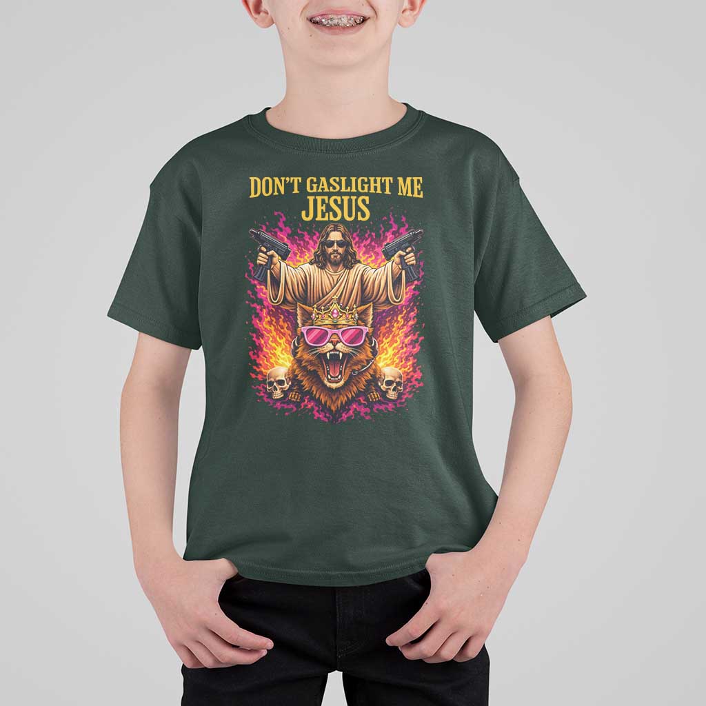 Dont Gaslight Me Jesus T Shirt For Kid Princess Cat Donut Meme Faith Humor