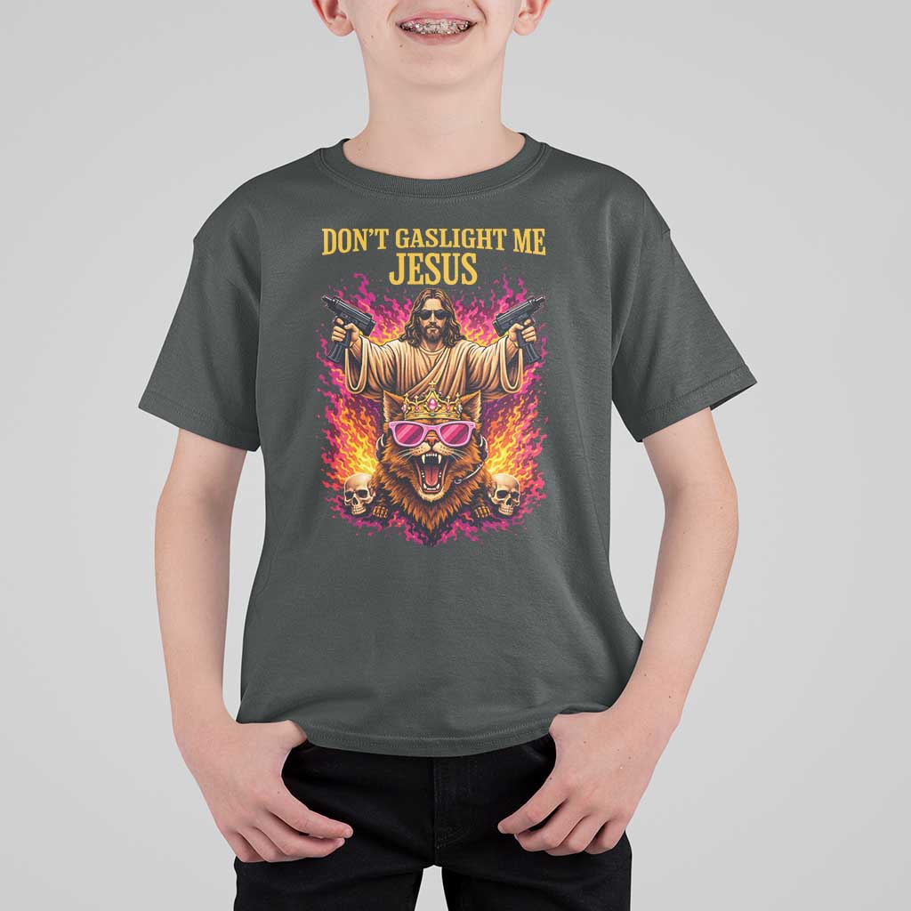Dont Gaslight Me Jesus T Shirt For Kid Princess Cat Donut Meme Faith Humor