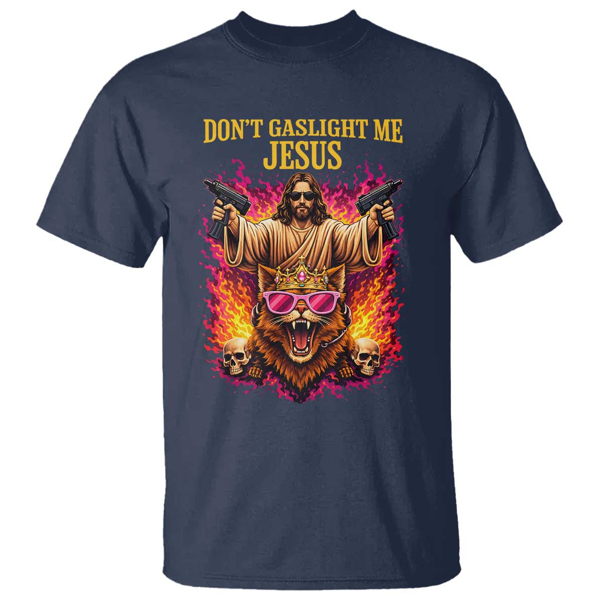 Dont Gaslight Me Jesus T Shirt Princess Cat Donut Meme Faith Humor