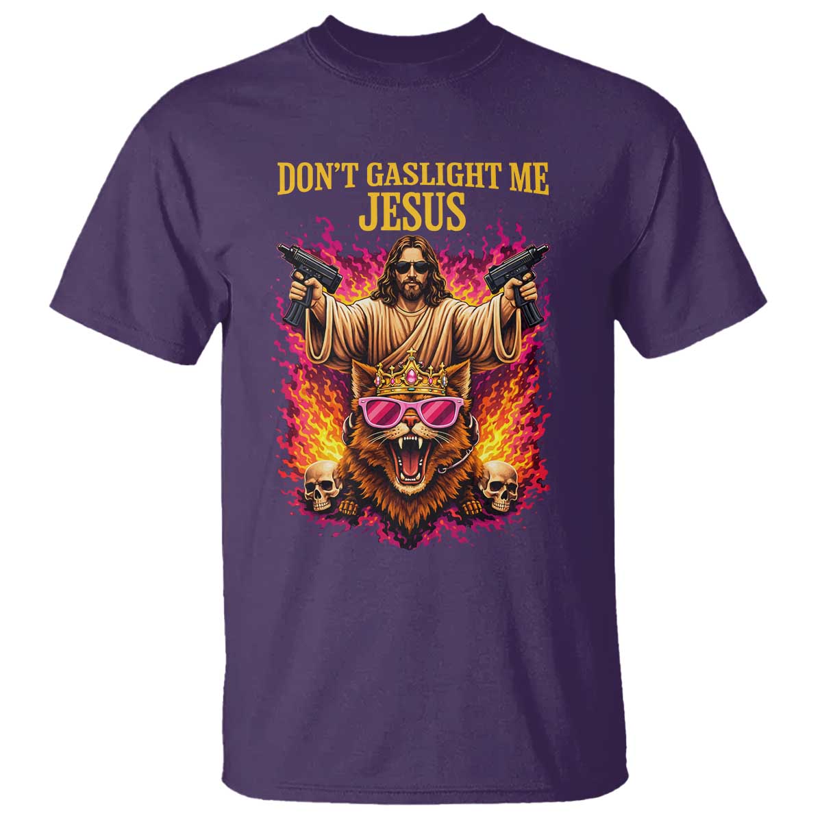 Dont Gaslight Me Jesus T Shirt Princess Cat Donut Meme Faith Humor