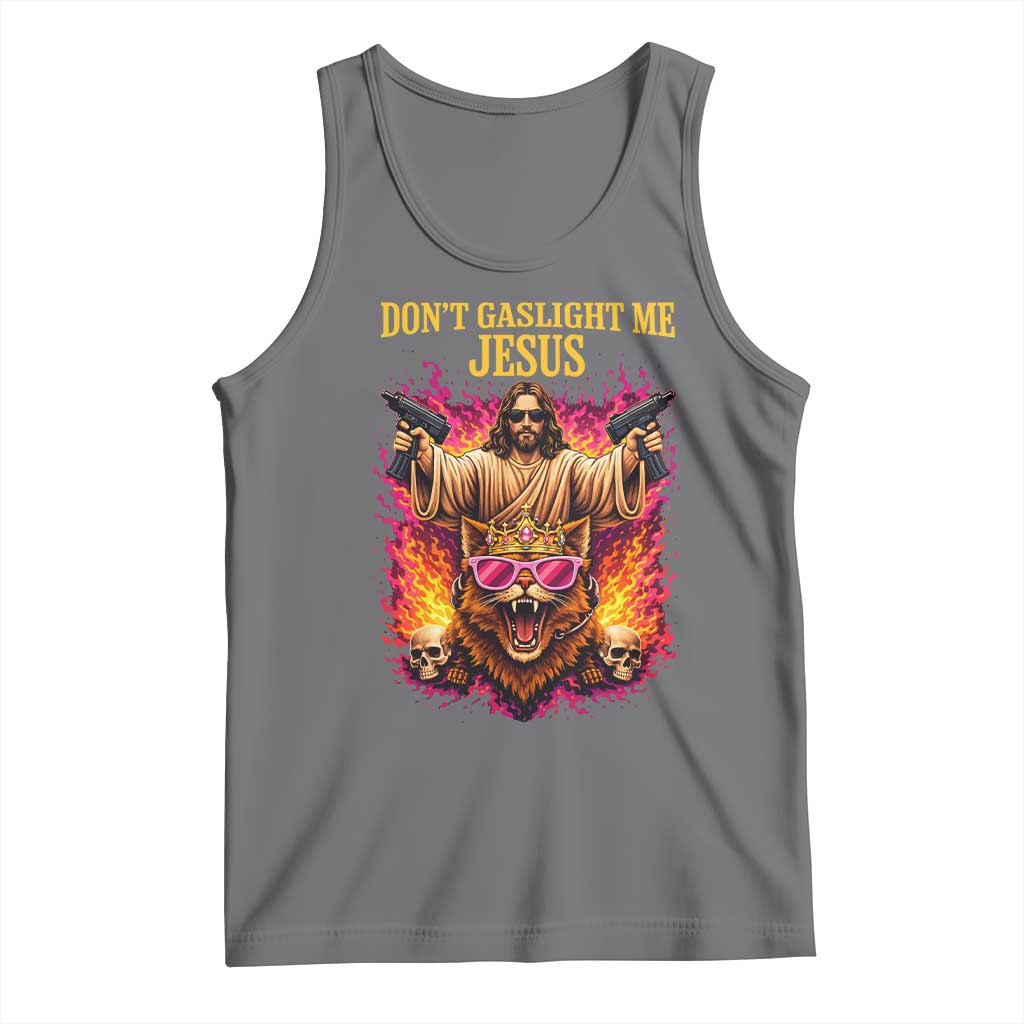 Dont Gaslight Me Jesus Tank Top Princess Cat Donut Meme Faith Humor