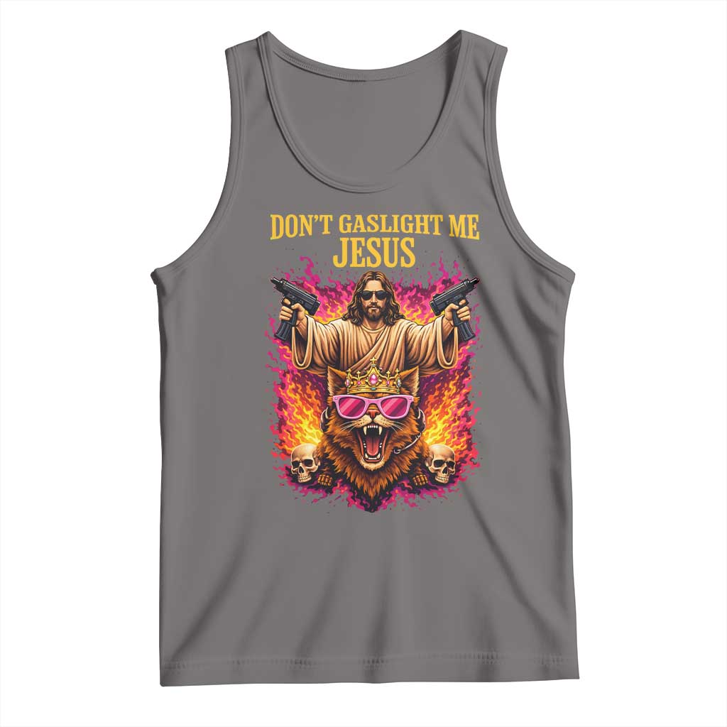 Dont Gaslight Me Jesus Tank Top Princess Cat Donut Meme Faith Humor