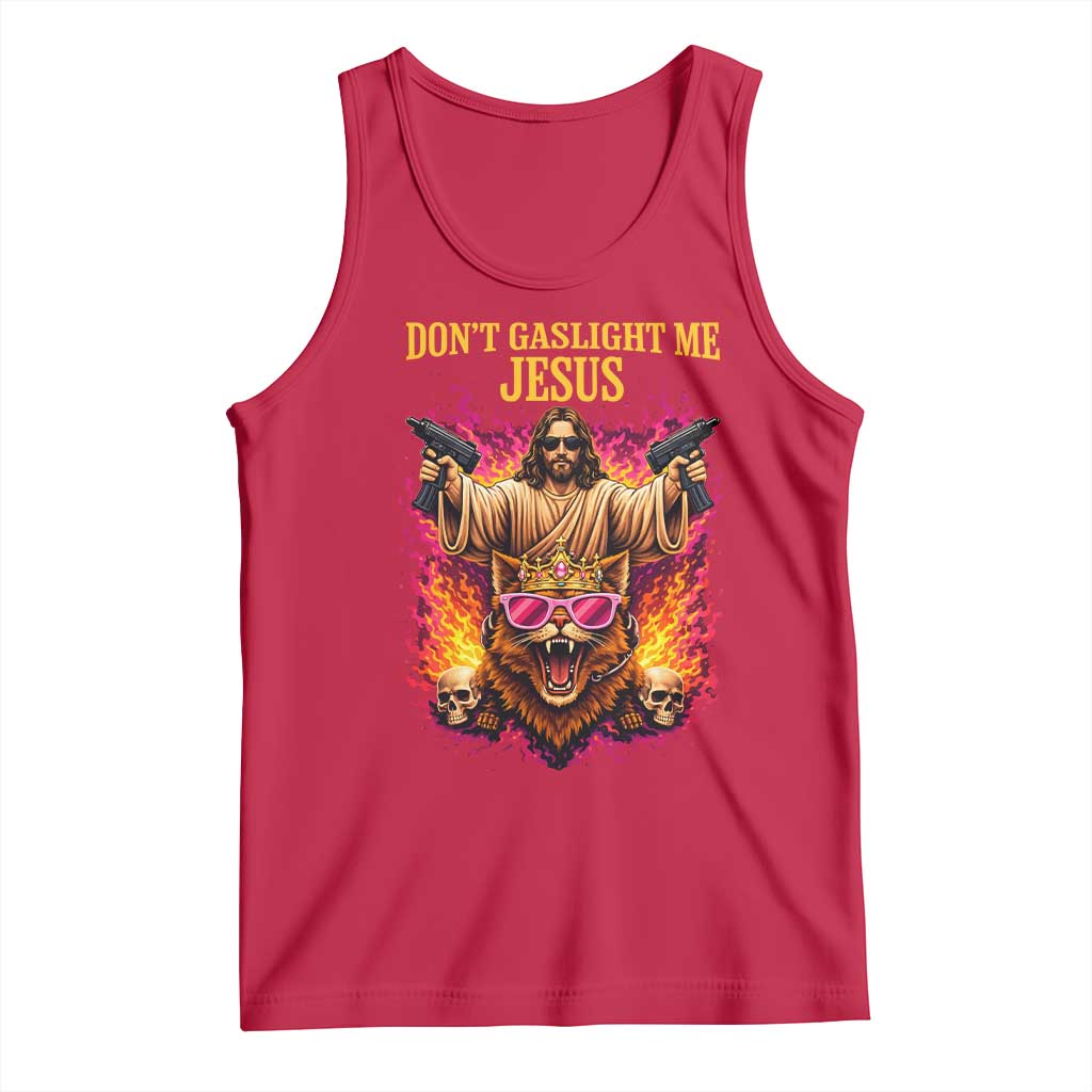 Dont Gaslight Me Jesus Tank Top Princess Cat Donut Meme Faith Humor
