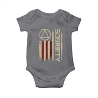 Sober AA NA Sobriety Anniversary Baby Onesie Alcoholism Addiction Recovery Vintage American Flag