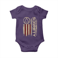 Sober AA NA Sobriety Anniversary Baby Onesie Alcoholism Addiction Recovery Vintage American Flag