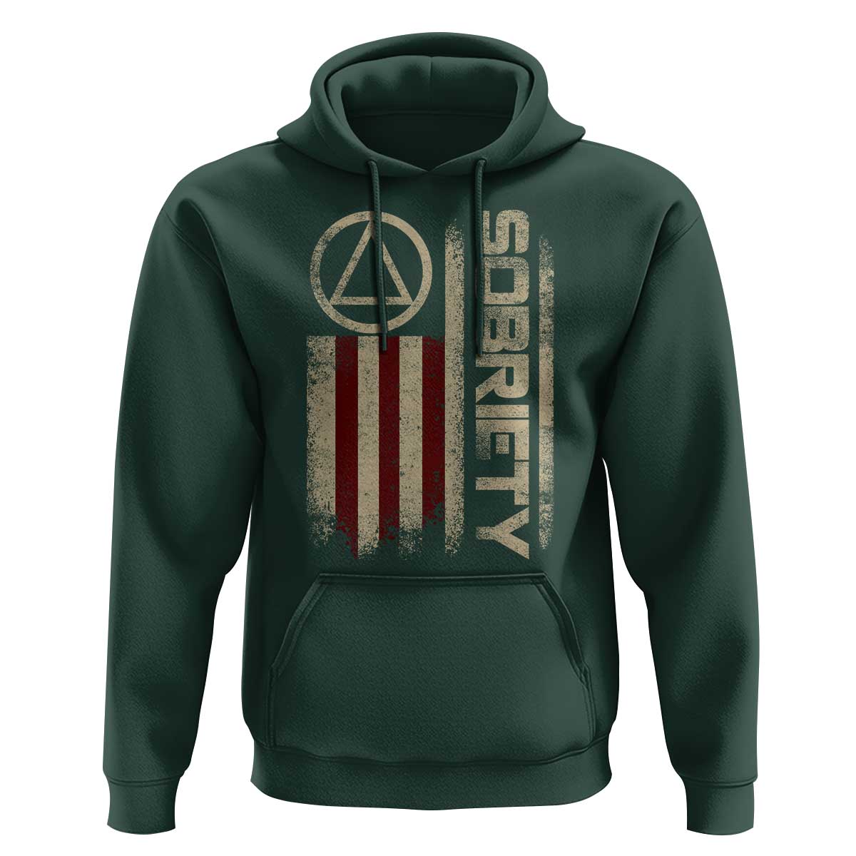 Sober AA NA Sobriety Anniversary Hoodie Alcoholism Addiction Recovery Vintage American Flag