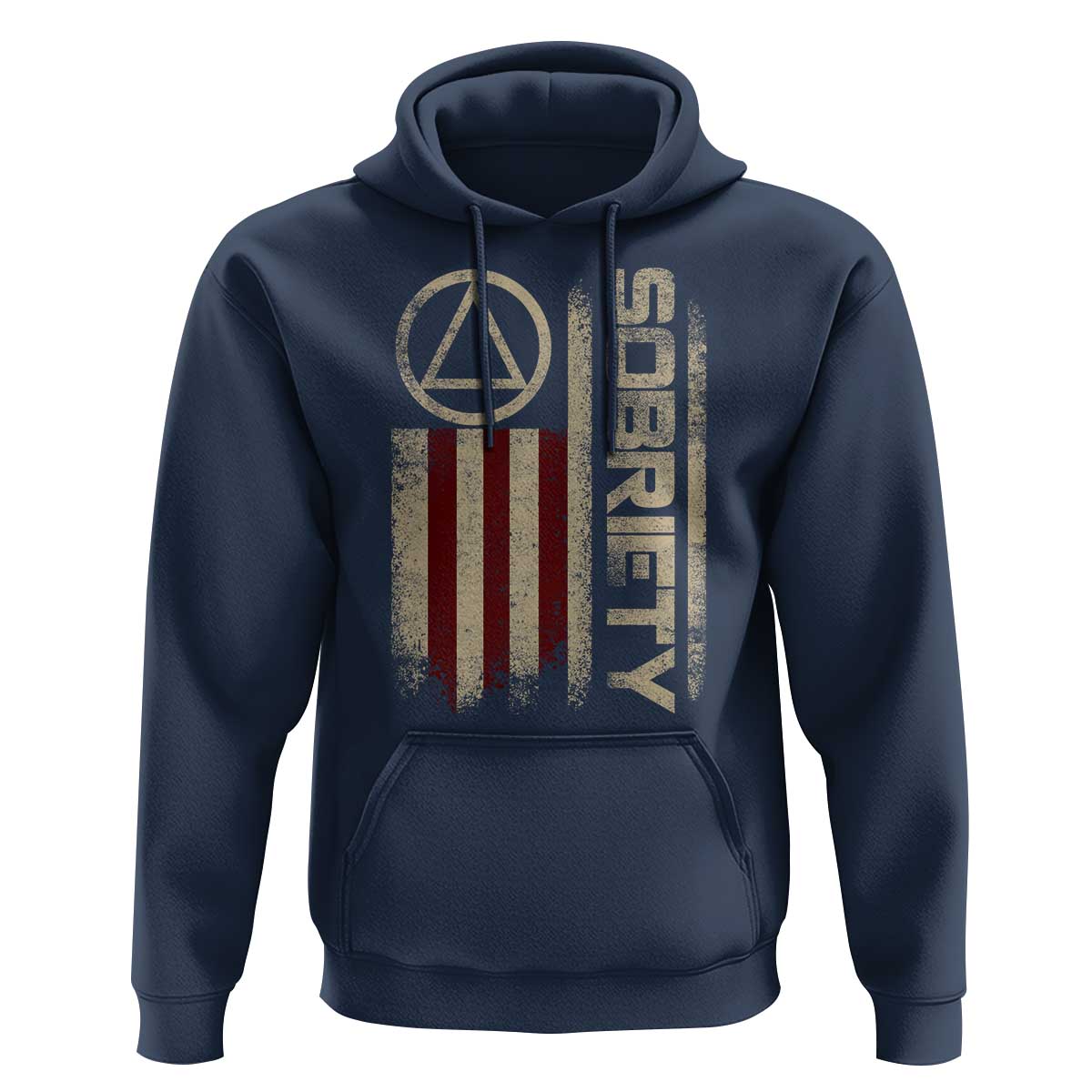 Sober AA NA Sobriety Anniversary Hoodie Alcoholism Addiction Recovery Vintage American Flag