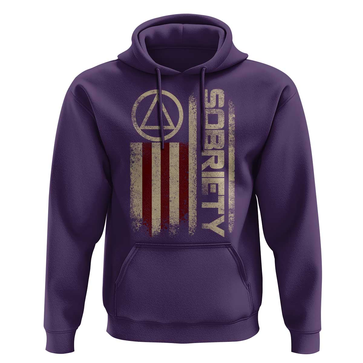 Sober AA NA Sobriety Anniversary Hoodie Alcoholism Addiction Recovery Vintage American Flag