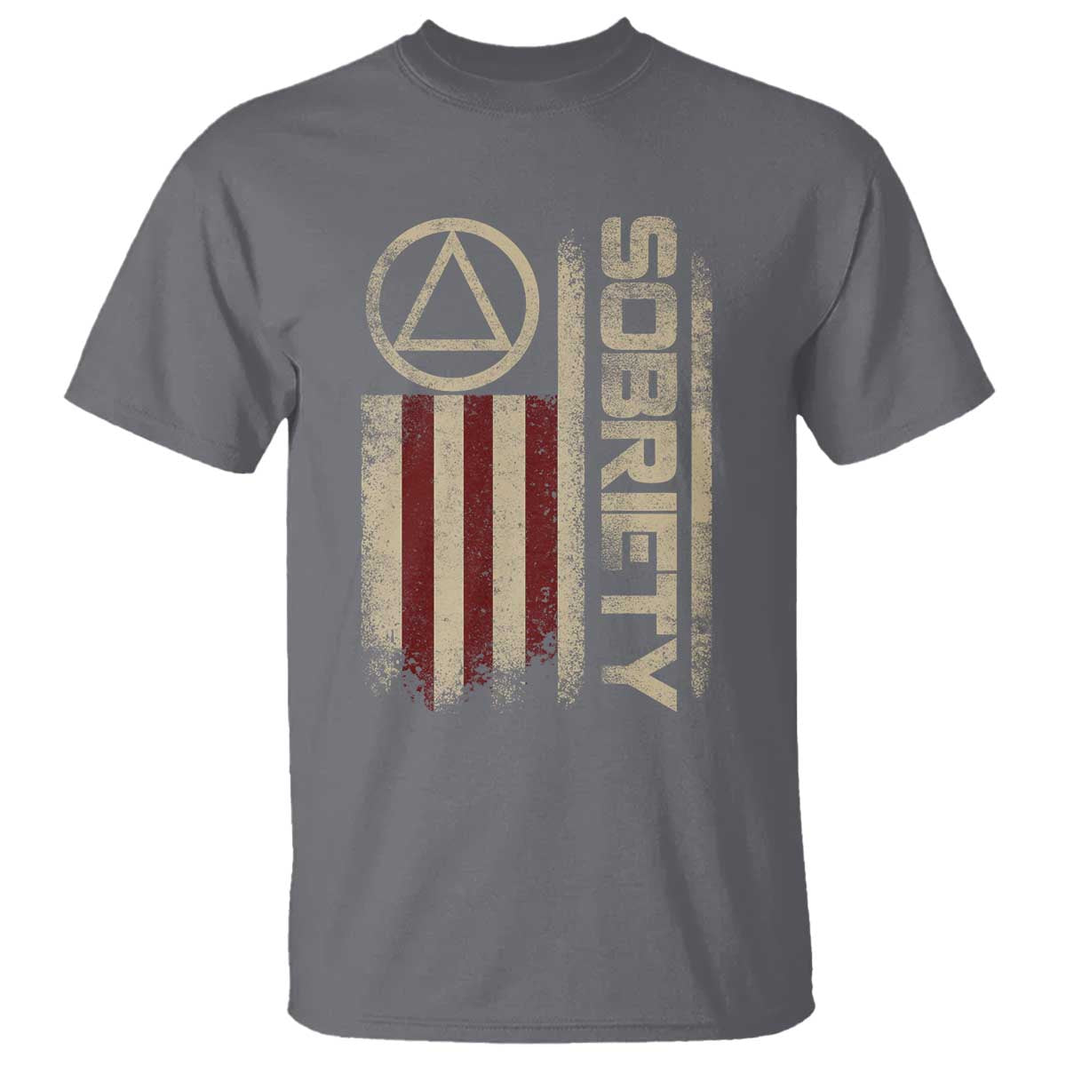 Sober AA NA Sobriety Anniversary T Shirt Alcoholism Addiction Recovery Vintage American Flag