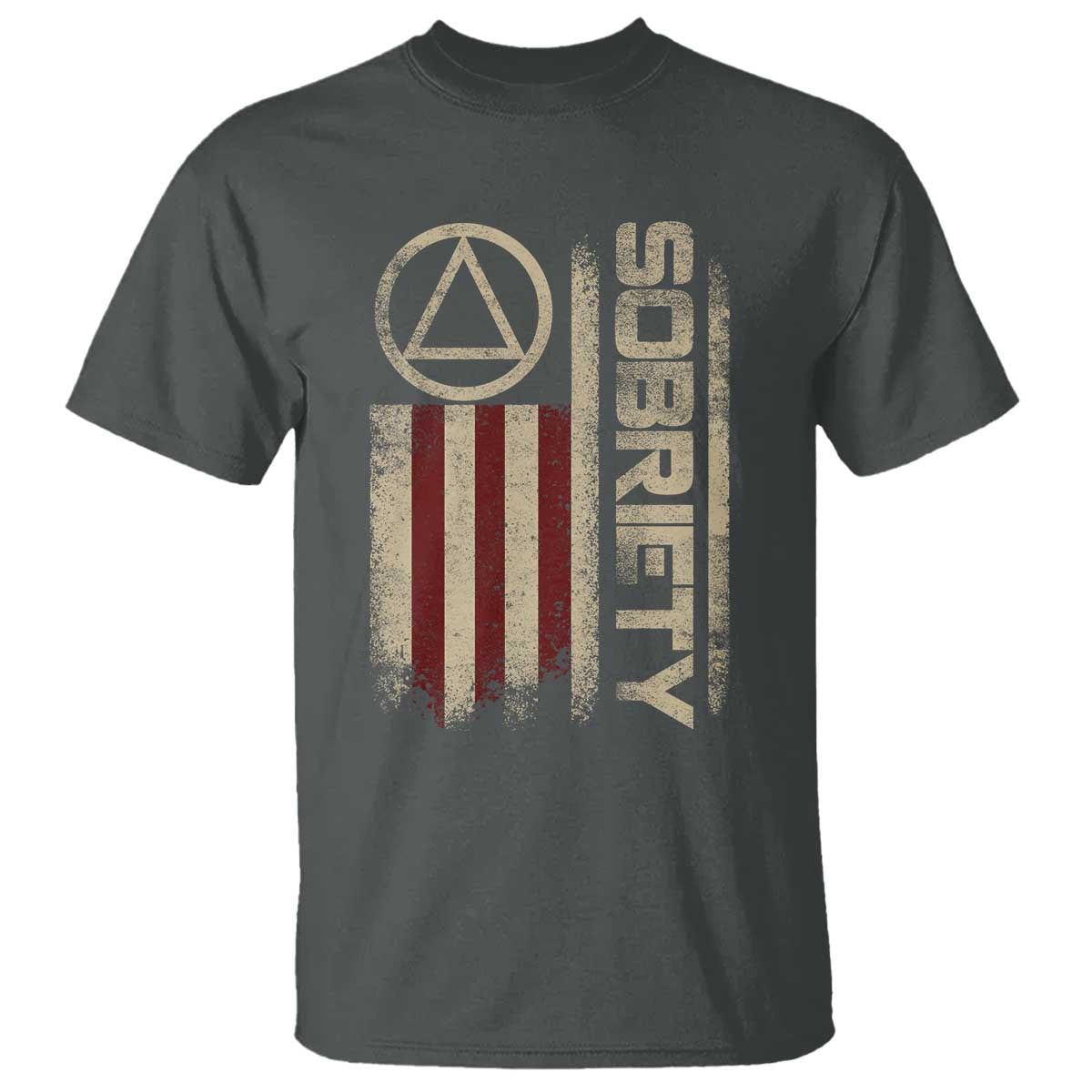 Sober AA NA Sobriety Anniversary T Shirt Alcoholism Addiction Recovery Vintage American Flag