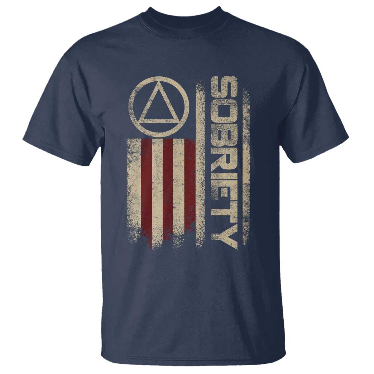 Sober AA NA Sobriety Anniversary T Shirt Alcoholism Addiction Recovery Vintage American Flag