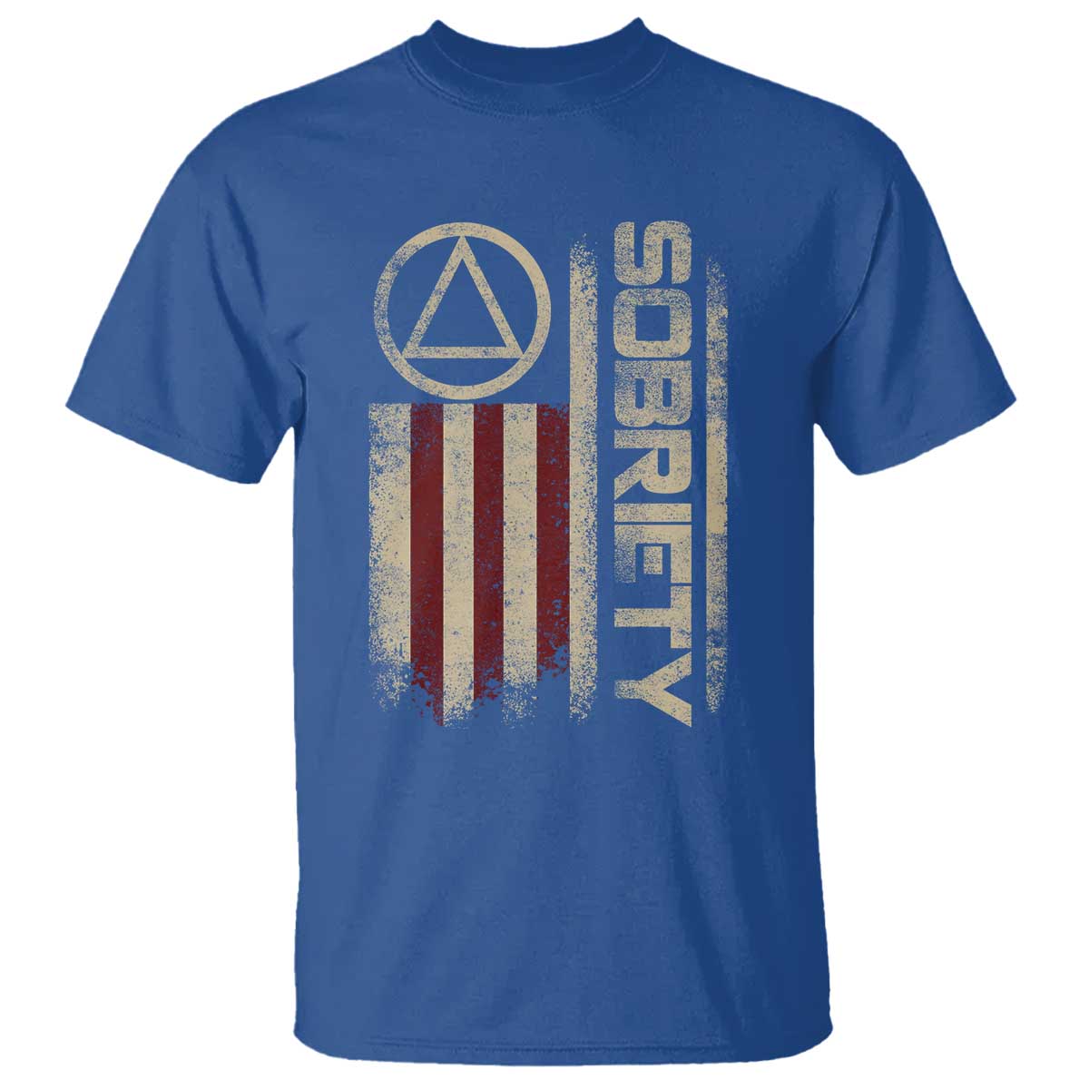 Sober AA NA Sobriety Anniversary T Shirt Alcoholism Addiction Recovery Vintage American Flag