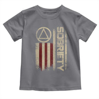 Sober AA NA Sobriety Anniversary Toddler T Shirt Alcoholism Addiction Recovery Vintage American Flag