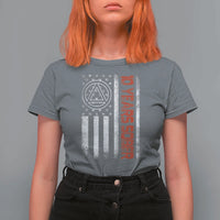 10 Years Sober T Shirt For Women 10 Years Sobriety Anniversary Vintage American Flag
