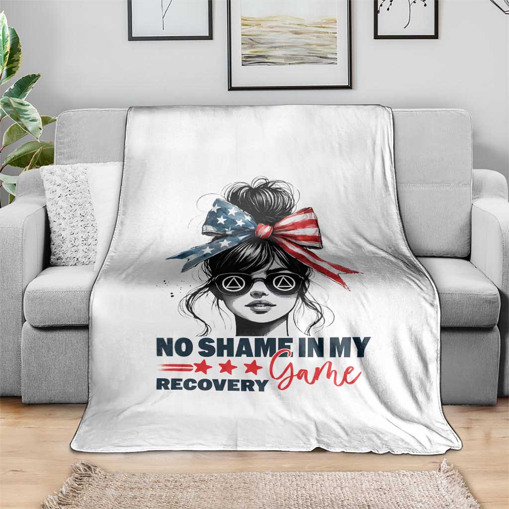 No Shame In My Recovery Game Throw Blanket Sobriety AA NA Anniversary