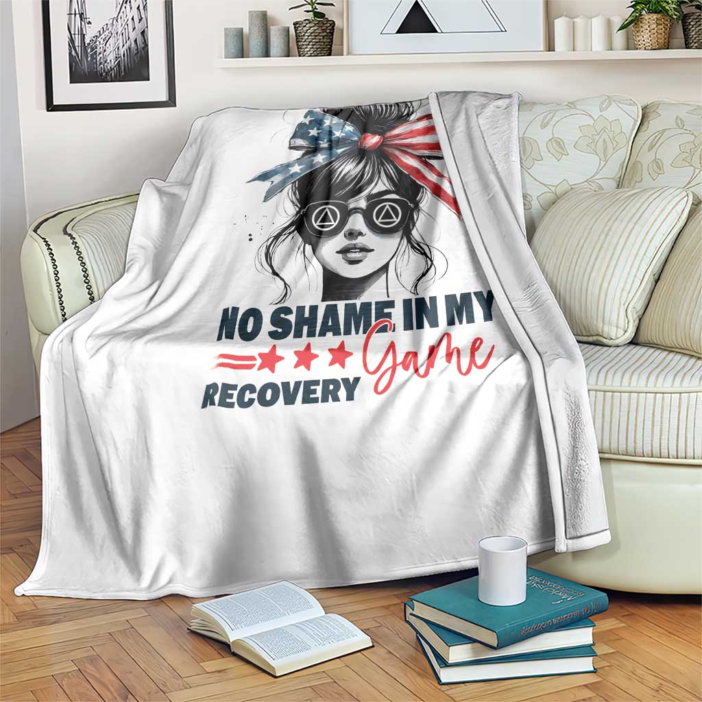 No Shame In My Recovery Game Throw Blanket Sobriety AA NA Anniversary