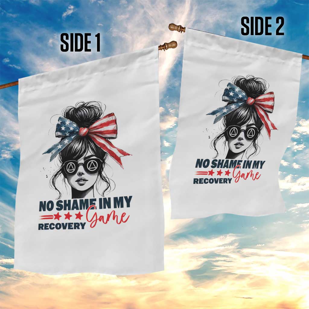 No Shame In My Recovery Game Garden Flag Sobriety AA NA Anniversary