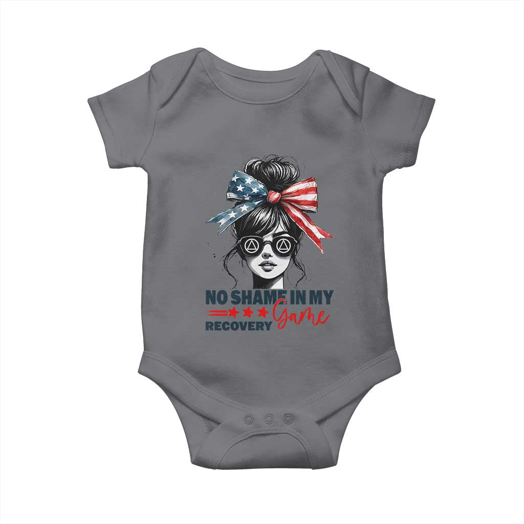 No Shame In My Recovery Game Baby Onesie Sobriety AA NA Anniversary