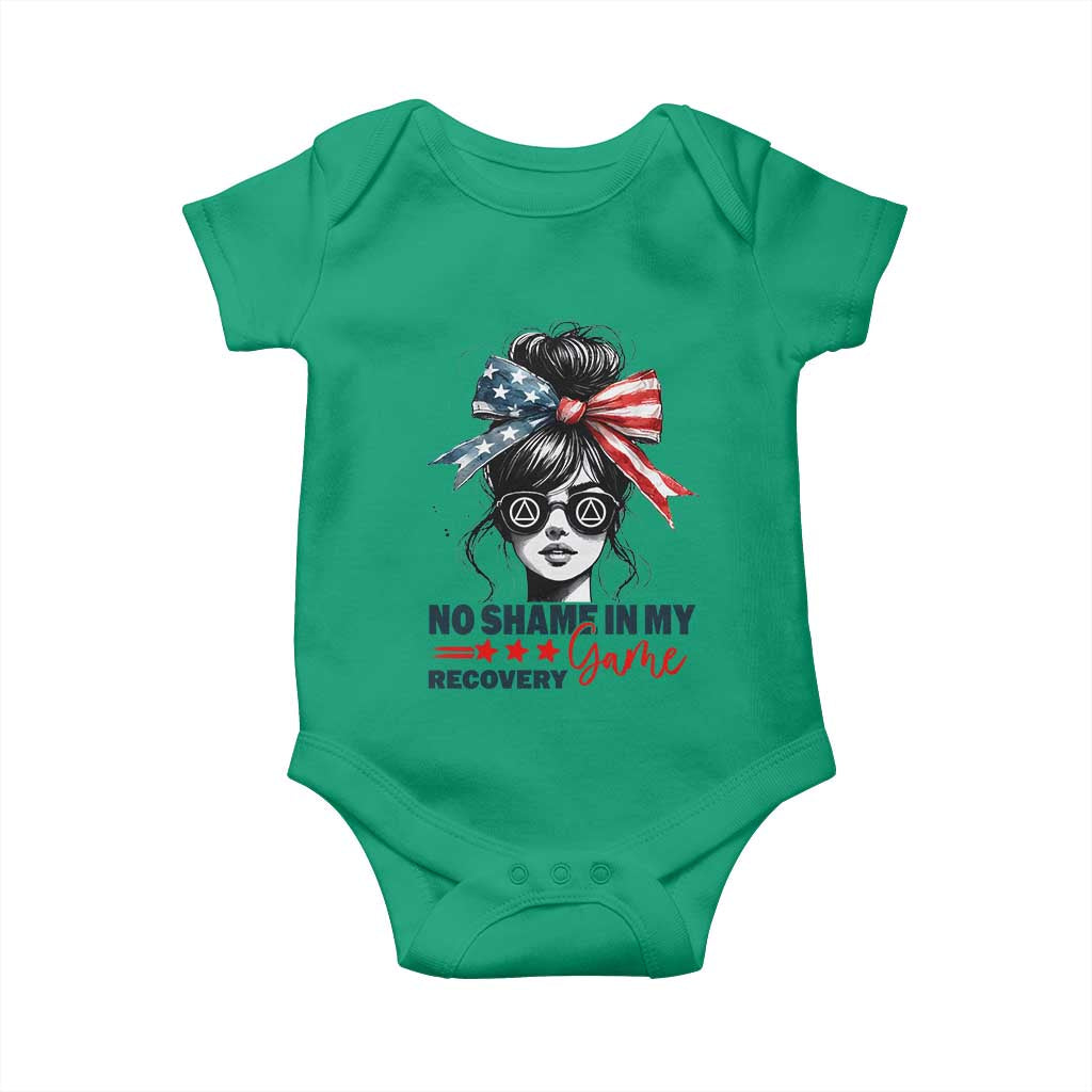 No Shame In My Recovery Game Baby Onesie Sobriety AA NA Anniversary