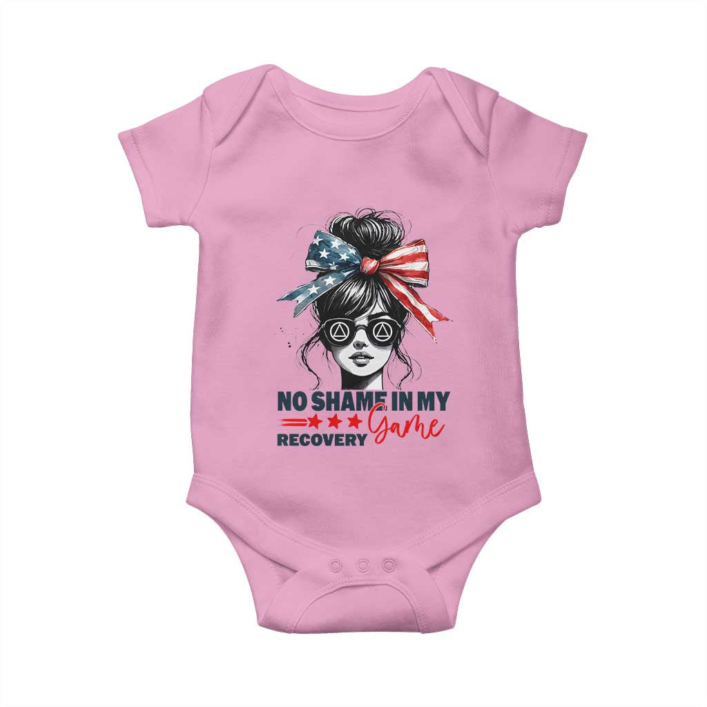 No Shame In My Recovery Game Baby Onesie Sobriety AA NA Anniversary