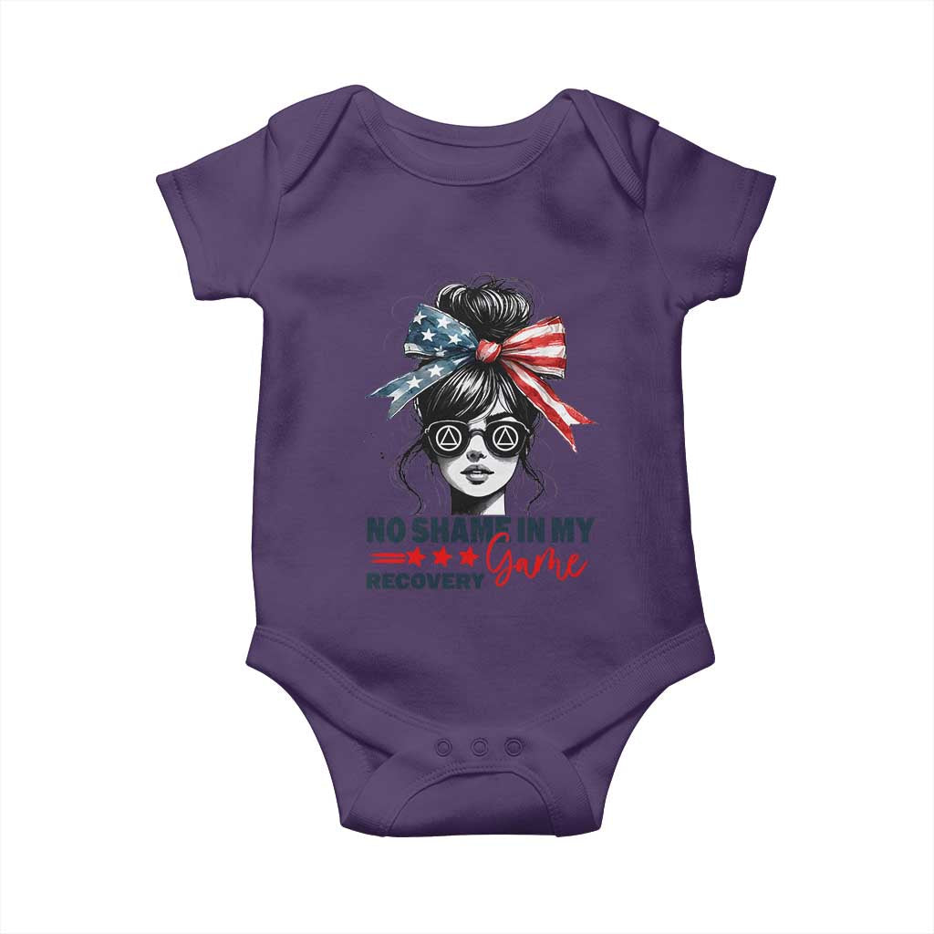 No Shame In My Recovery Game Baby Onesie Sobriety AA NA Anniversary