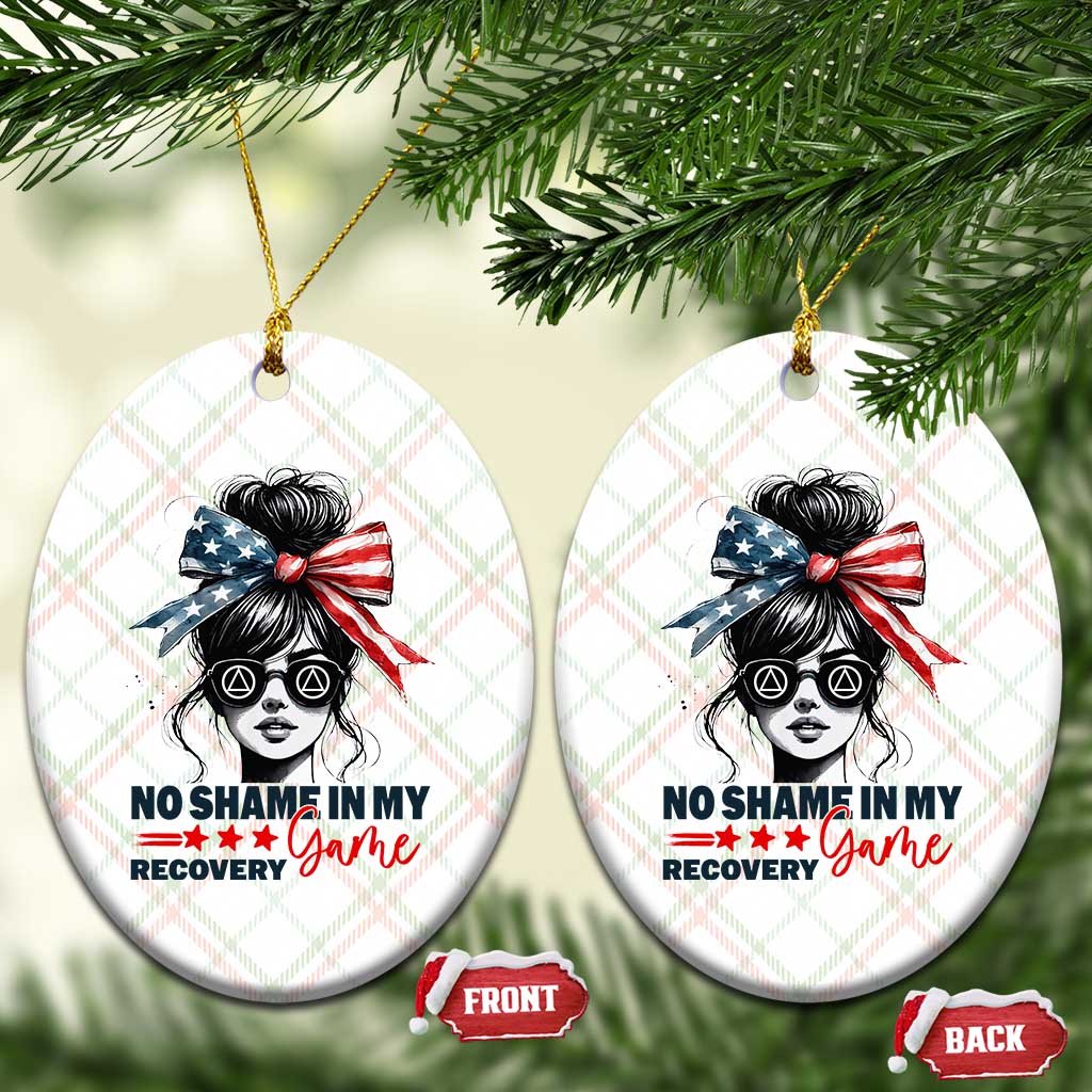 No Shame In My Recovery Game Ceramic Ornament Sobriety AA NA Anniversary