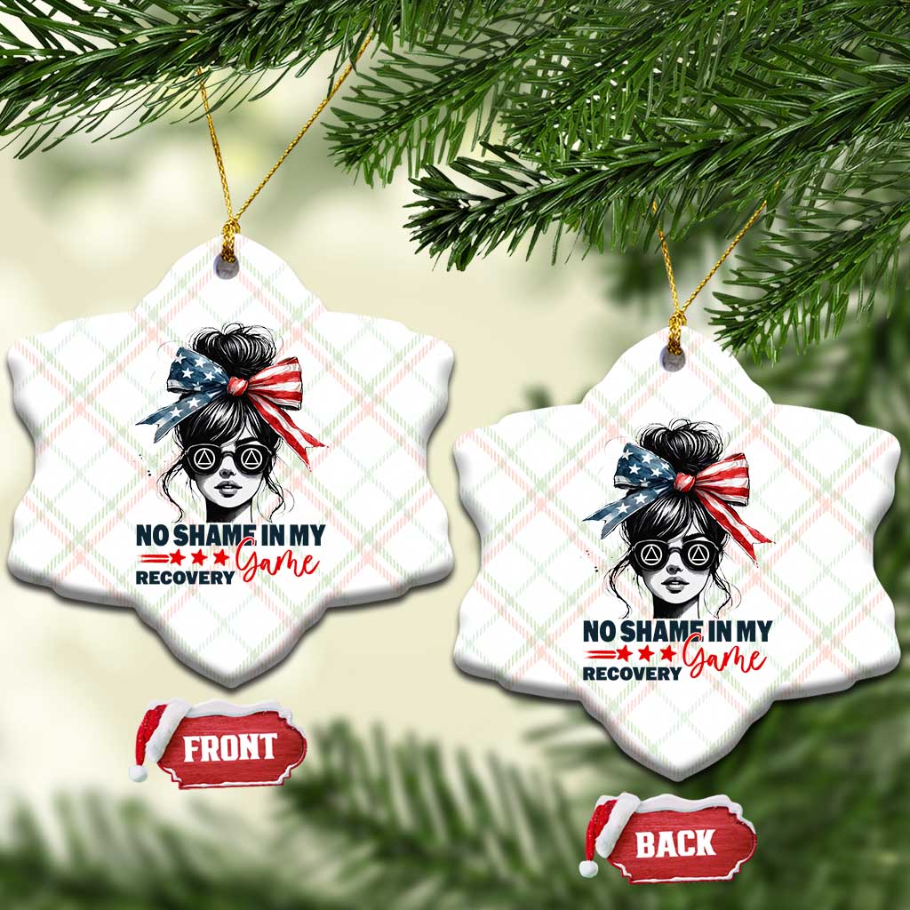 No Shame In My Recovery Game Ceramic Ornament Sobriety AA NA Anniversary