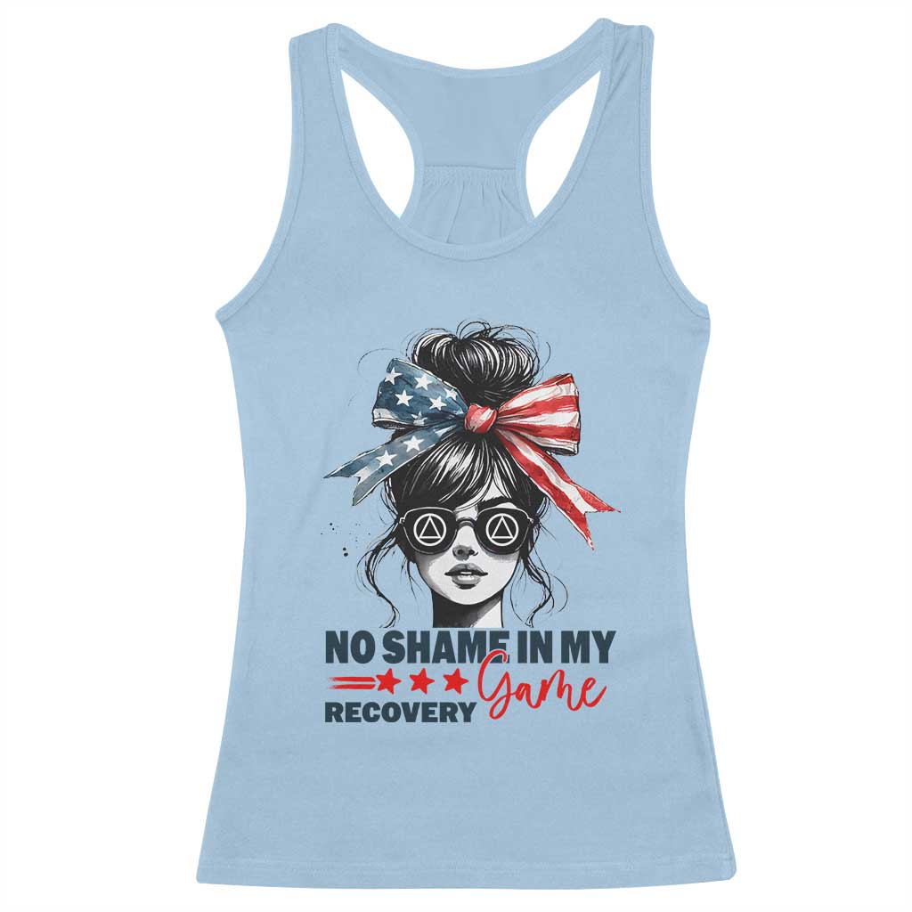No Shame In My Recovery Game Racerback Tank Top Sobriety AA NA Anniversary