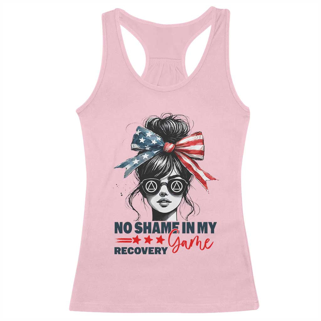 No Shame In My Recovery Game Racerback Tank Top Sobriety AA NA Anniversary