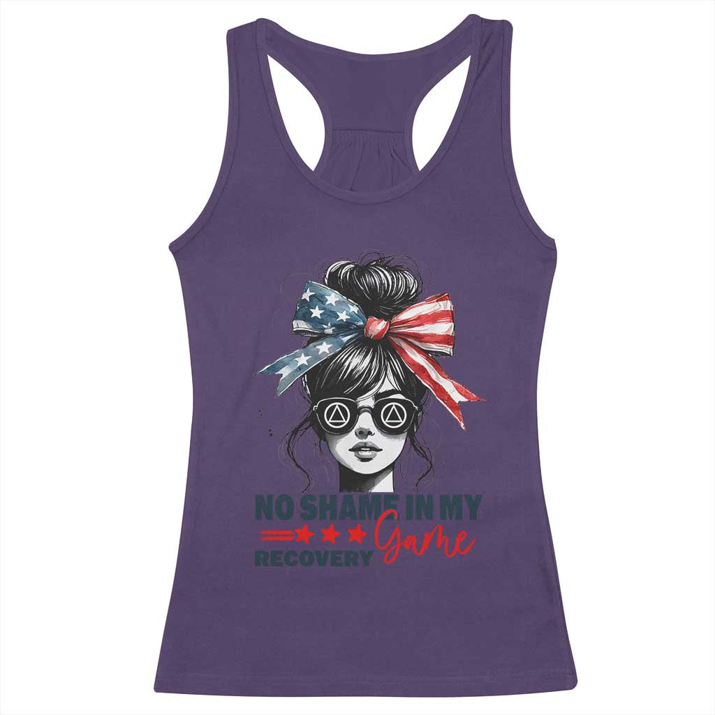 No Shame In My Recovery Game Racerback Tank Top Sobriety AA NA Anniversary
