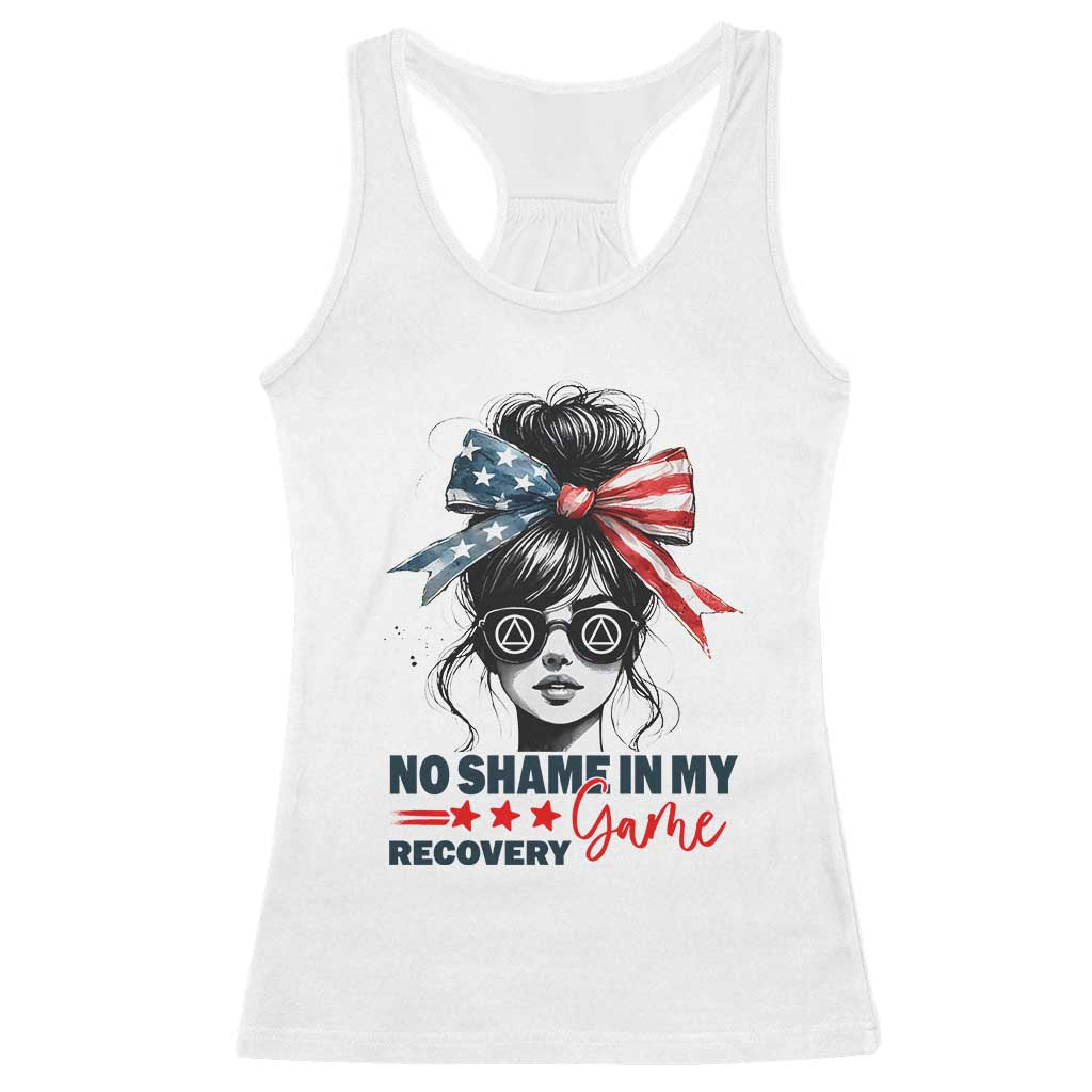 No Shame In My Recovery Game Racerback Tank Top Sobriety AA NA Anniversary