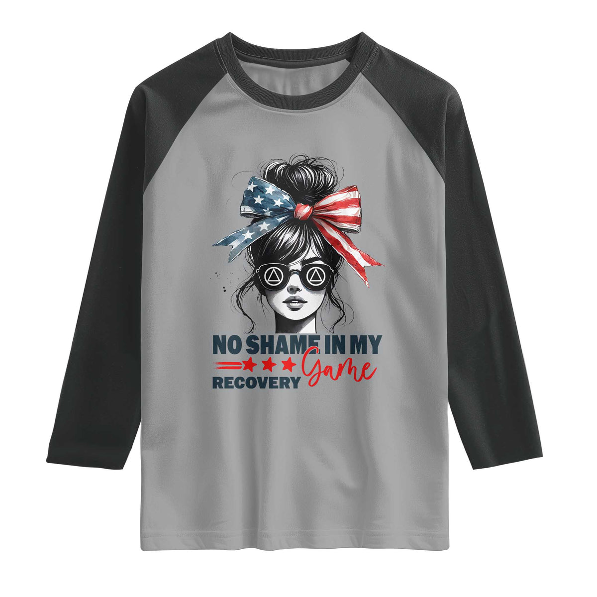 No Shame In My Recovery Game Raglan Shirt Sobriety AA NA Anniversary