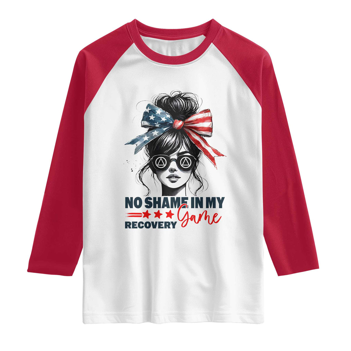 No Shame In My Recovery Game Raglan Shirt Sobriety AA NA Anniversary