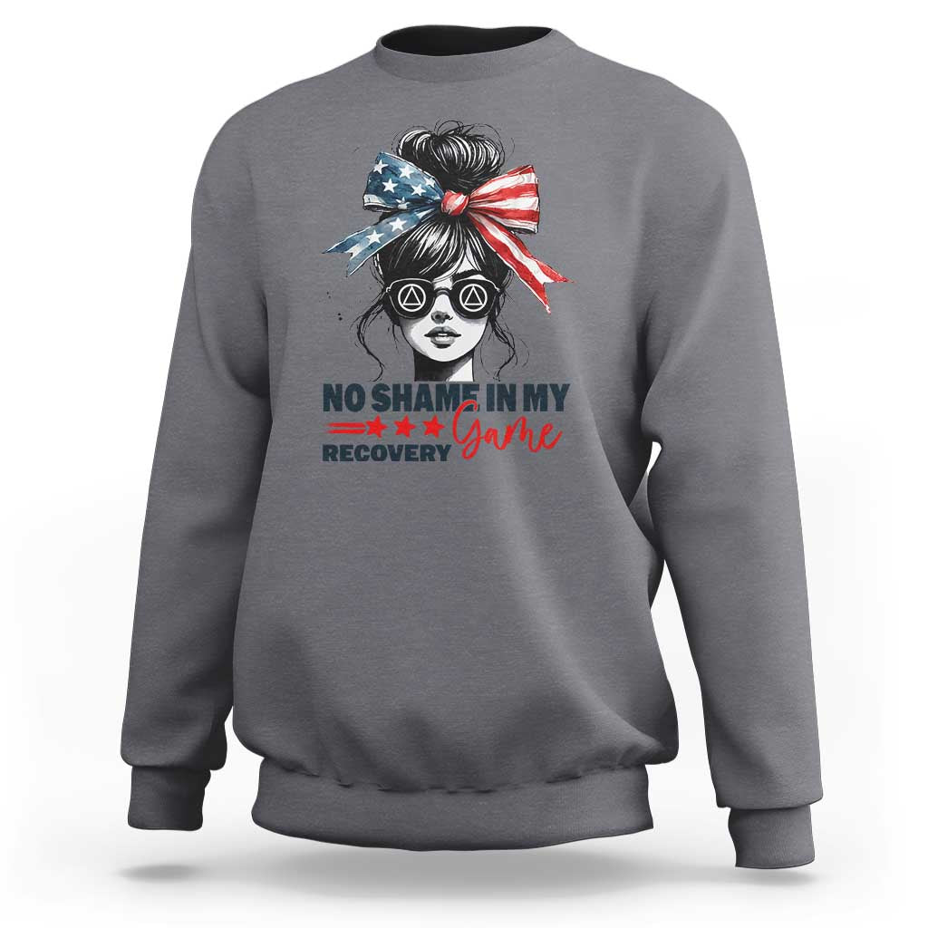 No Shame In My Recovery Game Sweatshirt Sobriety AA NA Anniversary