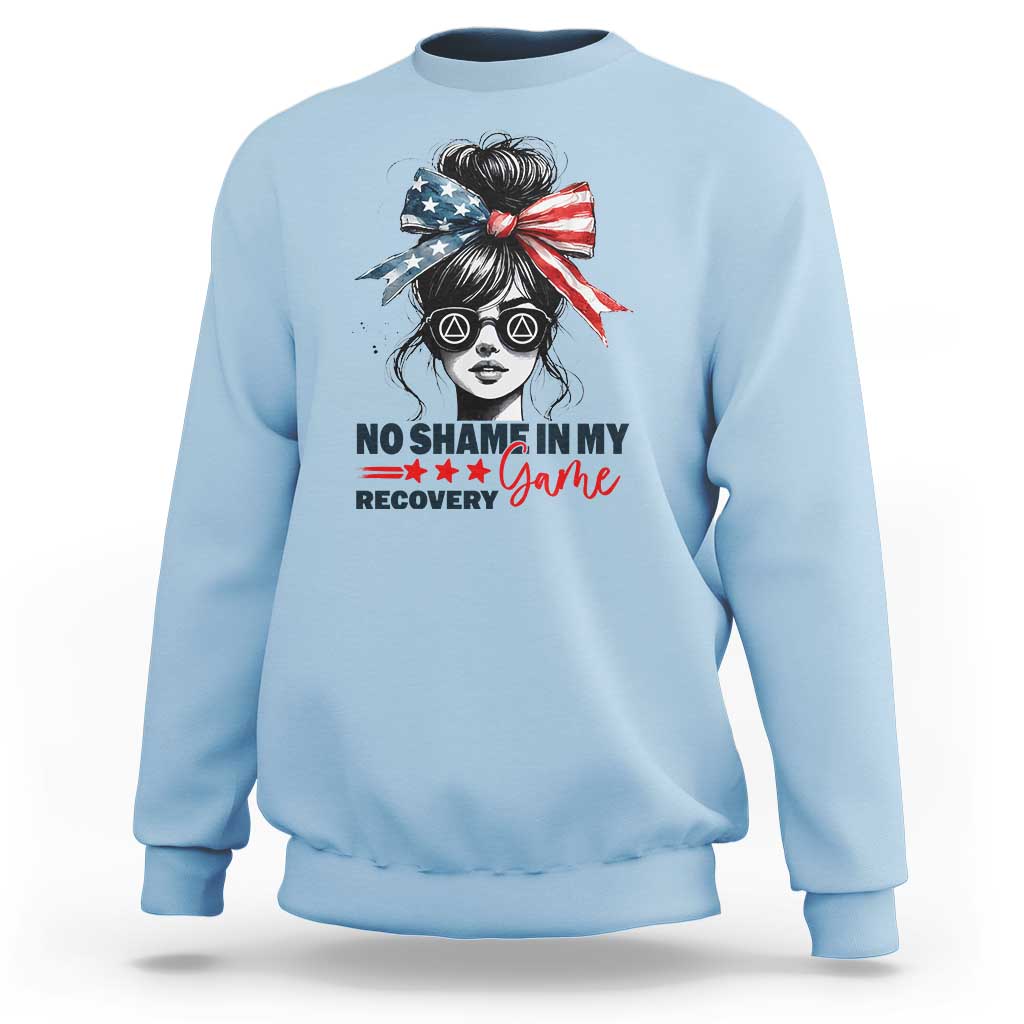 No Shame In My Recovery Game Sweatshirt Sobriety AA NA Anniversary