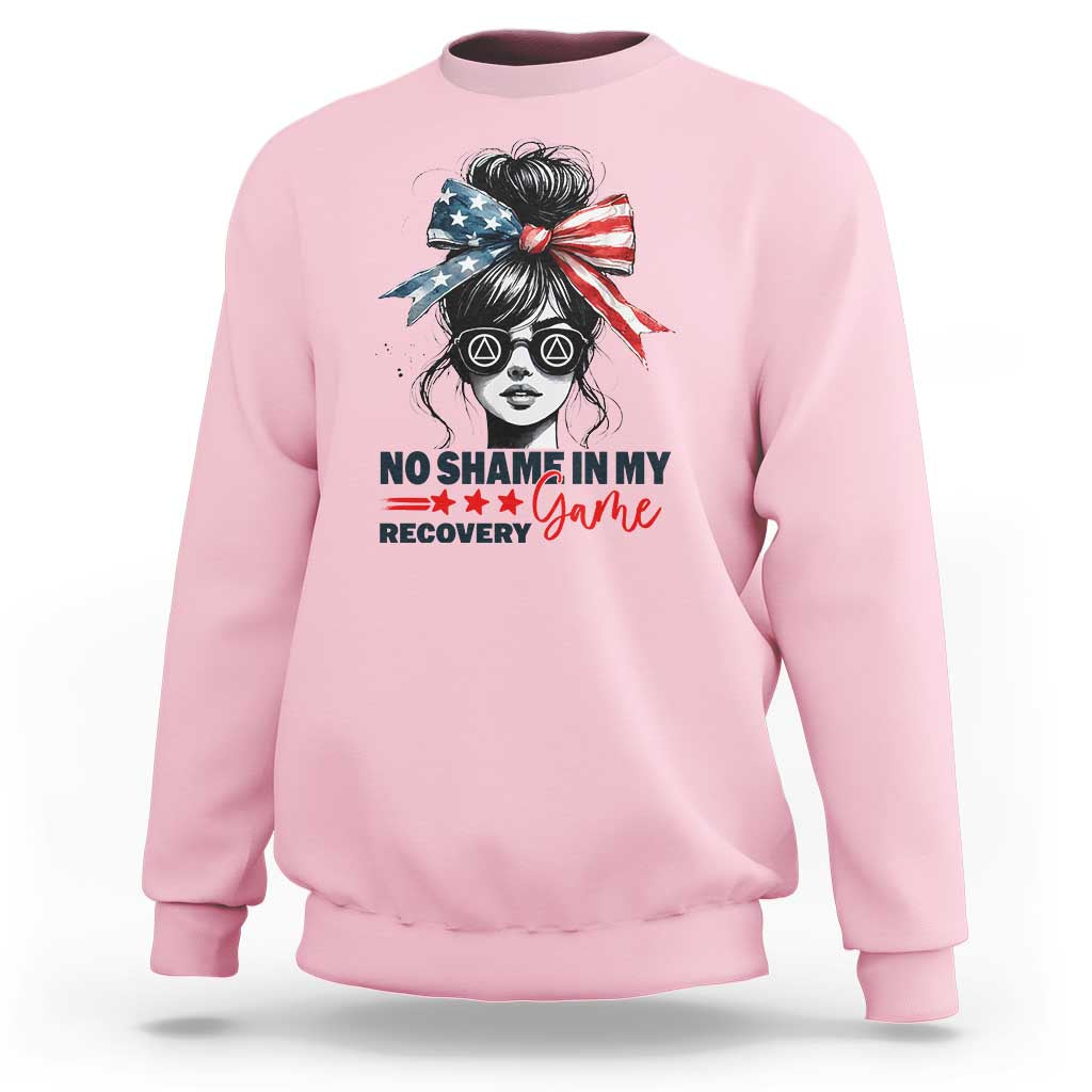 No Shame In My Recovery Game Sweatshirt Sobriety AA NA Anniversary