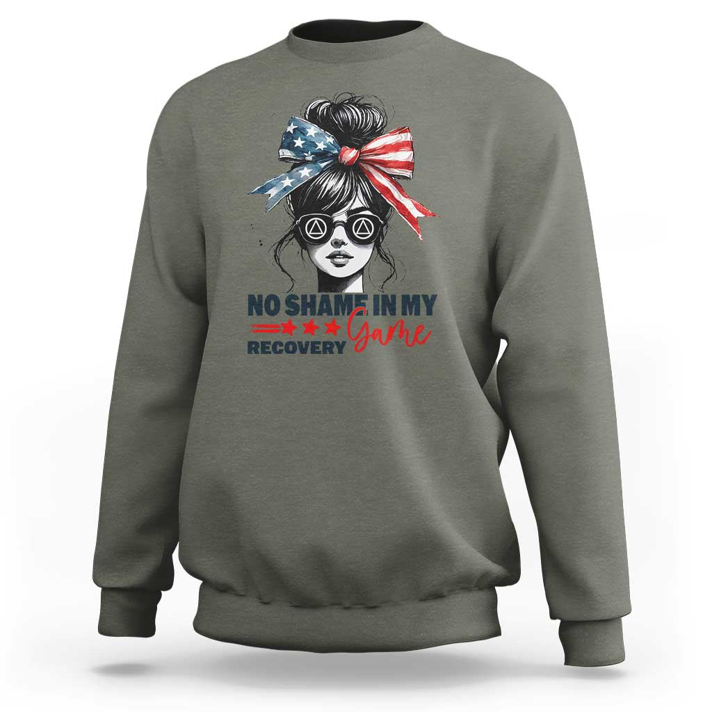 No Shame In My Recovery Game Sweatshirt Sobriety AA NA Anniversary