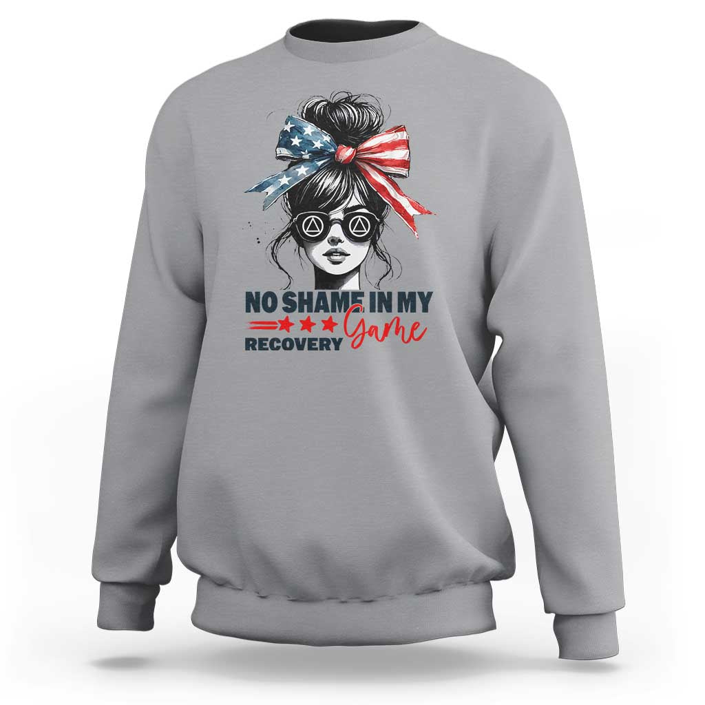 No Shame In My Recovery Game Sweatshirt Sobriety AA NA Anniversary