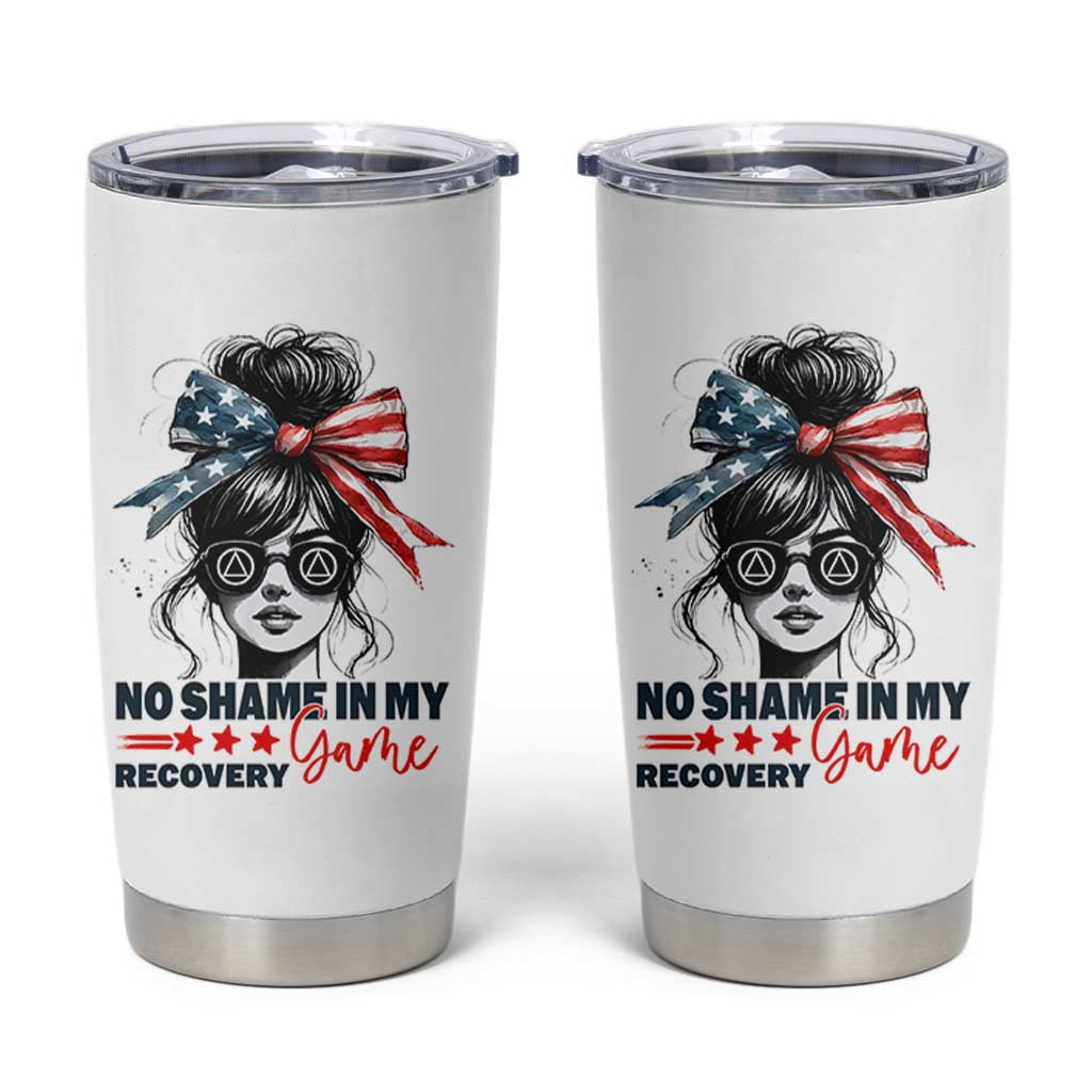 No Shame In My Recovery Game Tumbler Cup Sobriety AA NA Anniversary