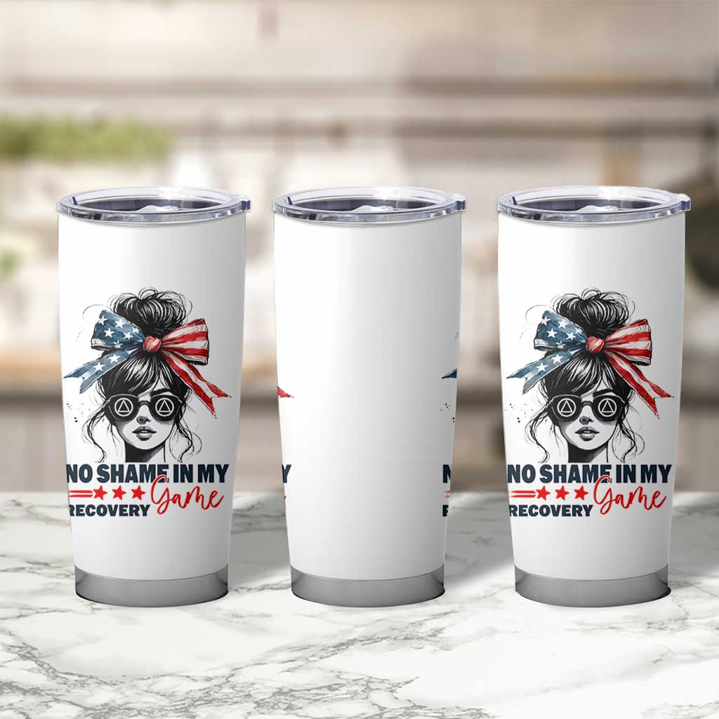 No Shame In My Recovery Game Tumbler Cup Sobriety AA NA Anniversary